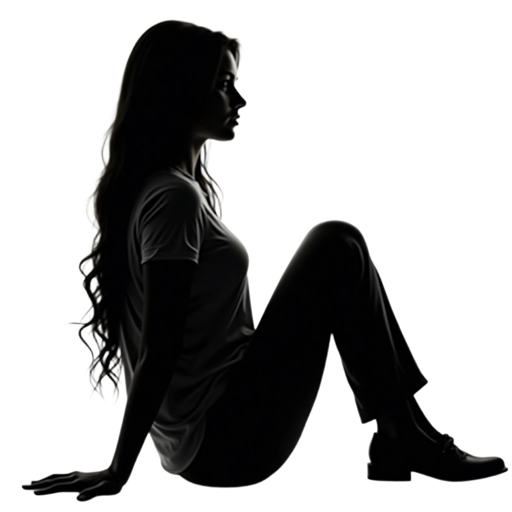 Silhouette of a Seated Woman